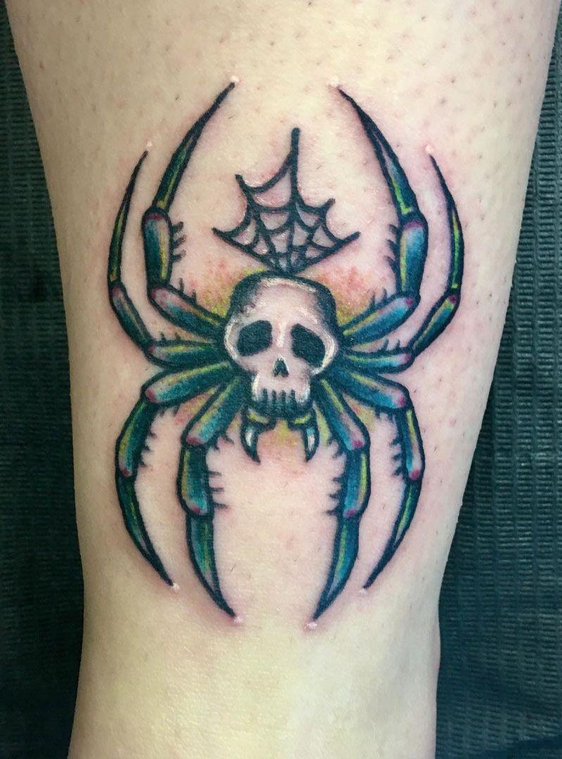 30 Pretty Skull Spider Tattoos You Must Try