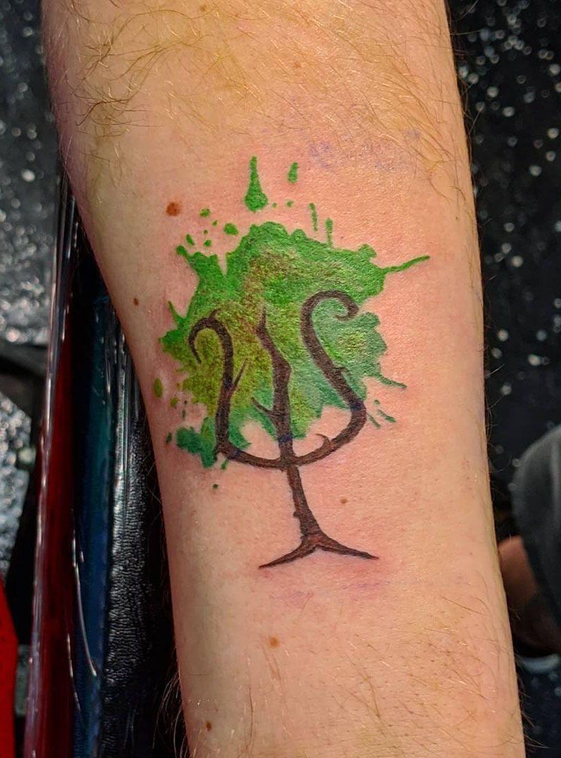 30 Pretty Watercolor Tree Tattoos You Want to Try