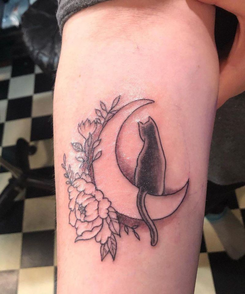 30 Pretty Floral Moon Tattoos Light Up Your Life