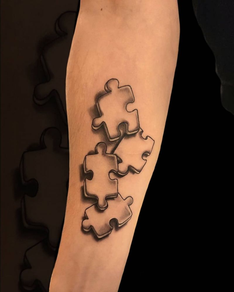 30 Pretty Puzzle Tattoos to Inspire You