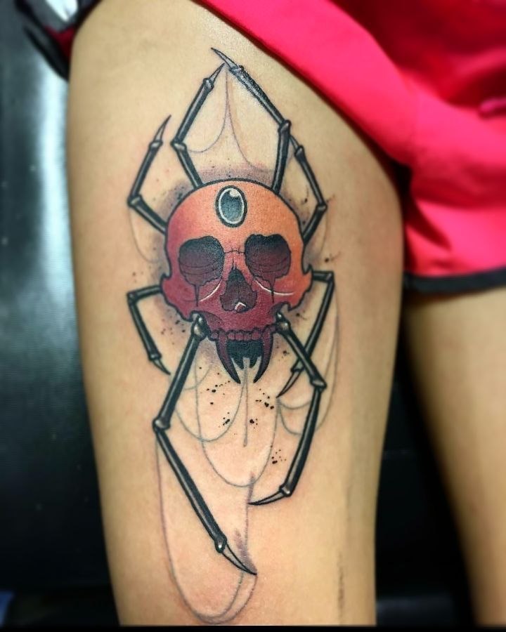 30 Pretty Skull Spider Tattoos You Must Try