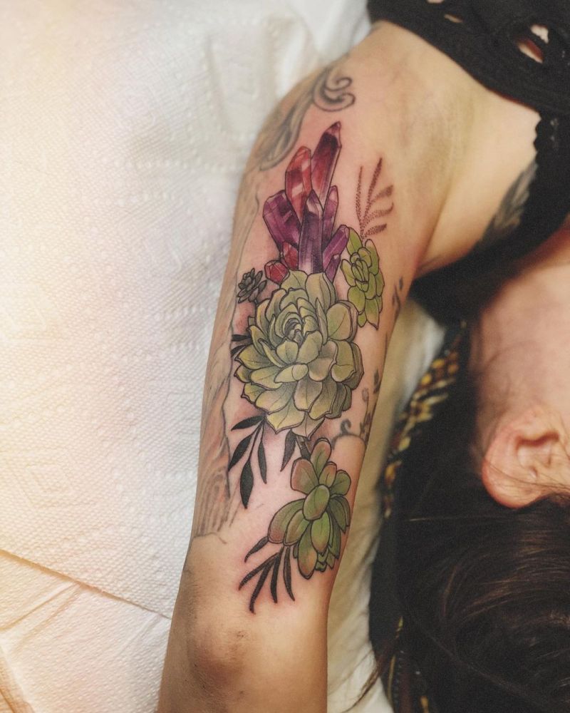 30 Pretty Succulent Tattoos Bring You Good Luck