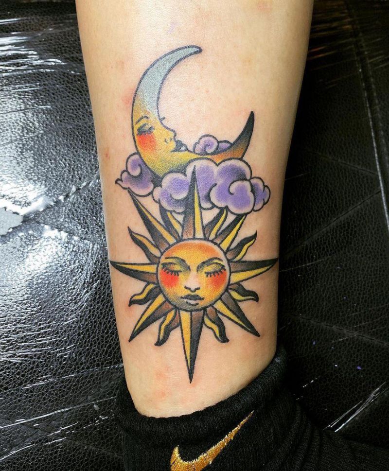 30 Pretty Sun and moon Tattoos Show Your Temperament