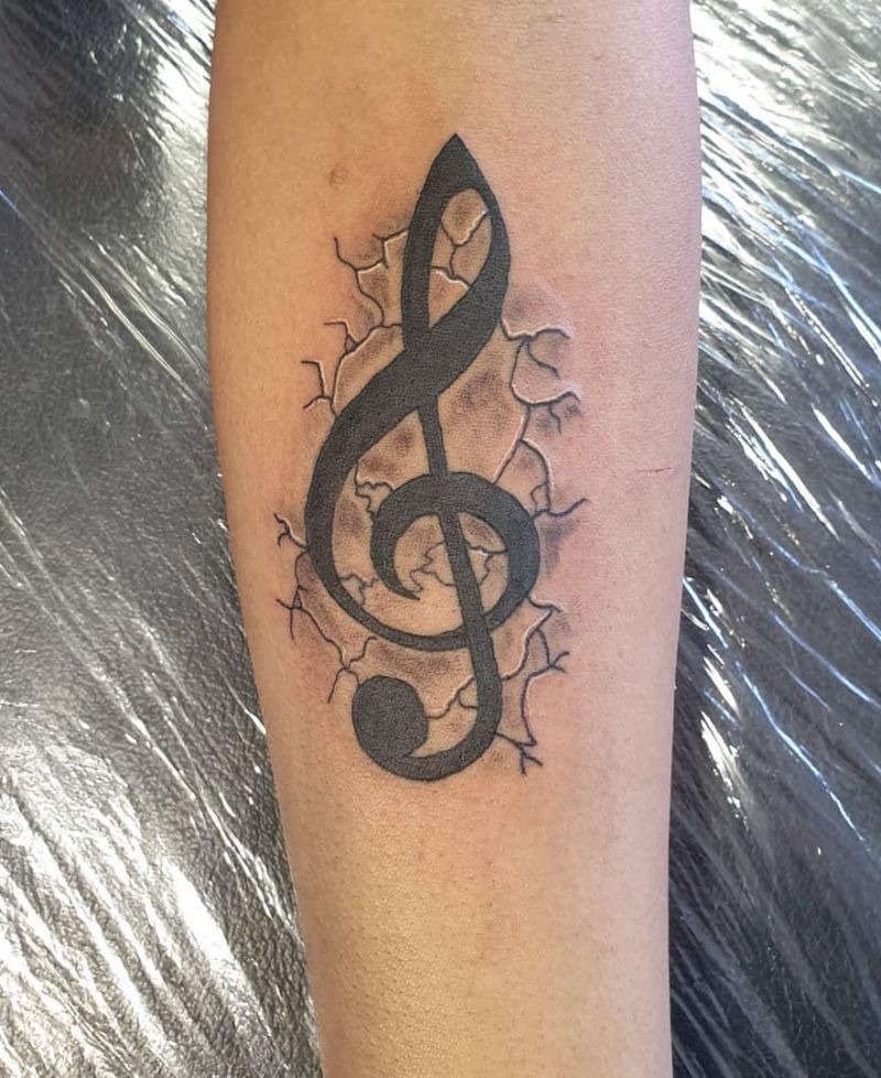 30 Perfect Treble Clef Tattoos Make You Attractive