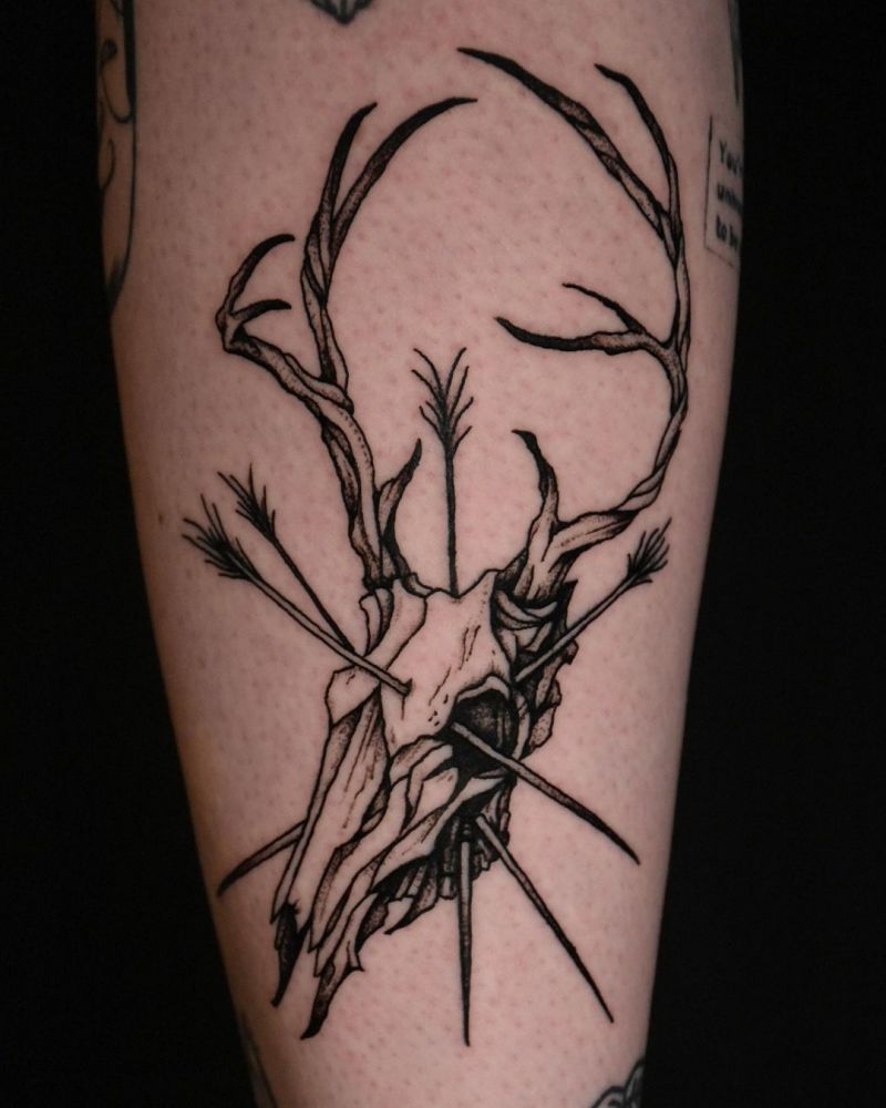 30 Pretty Deer Skull Tattoos Make You More Attractive