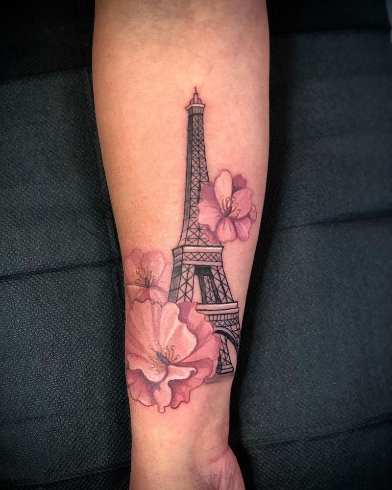 30 Pretty Eiffel Tower Tattoos Make Your Life Full of Romance