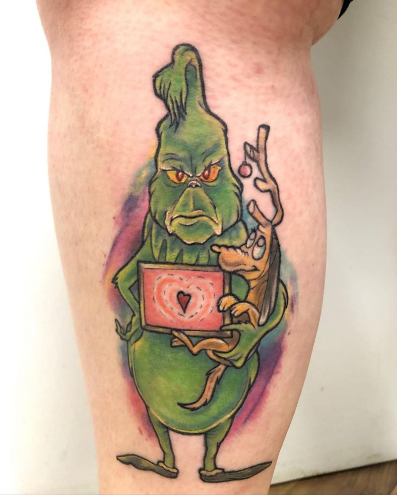 30 Pretty Grinch Tattoos for Christmas You Will Love