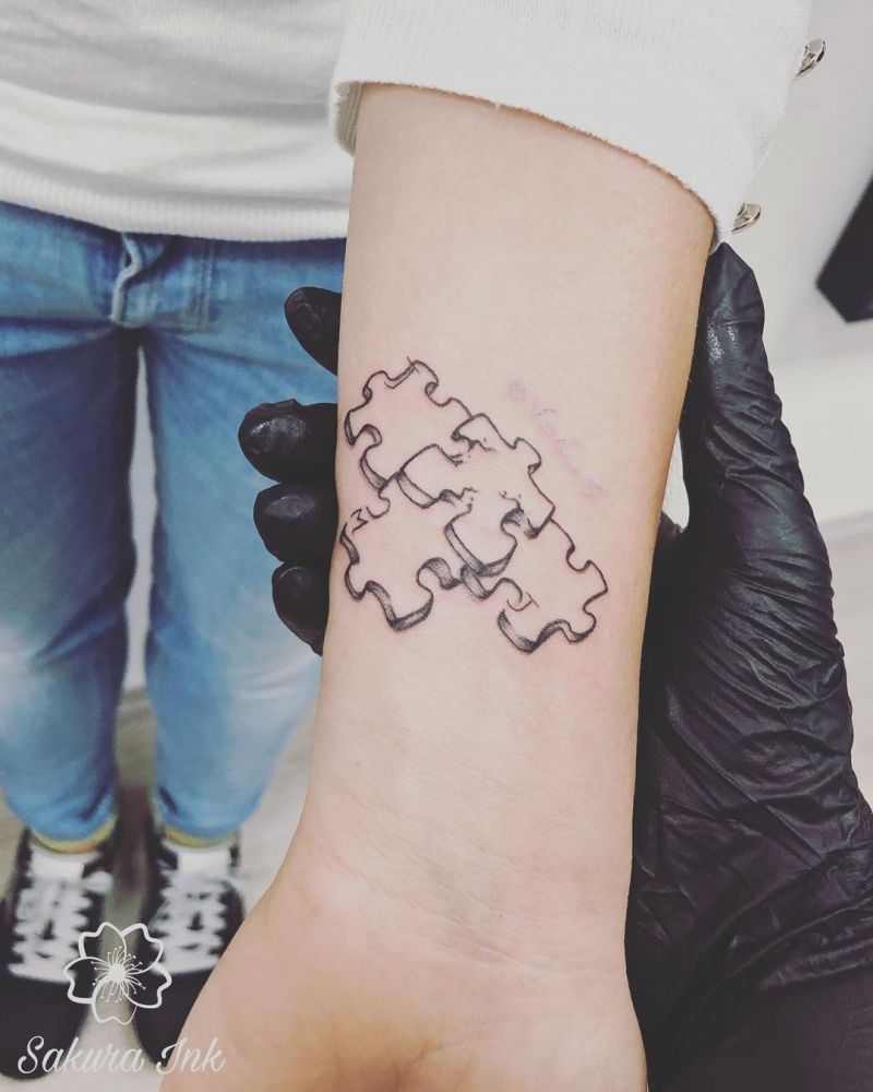 30 Pretty Puzzle Tattoos to Inspire You