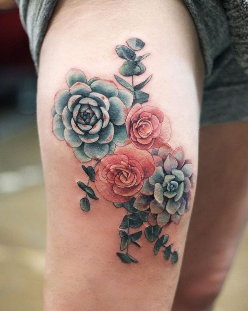30 Pretty Succulent Tattoos Bring You Good Luck
