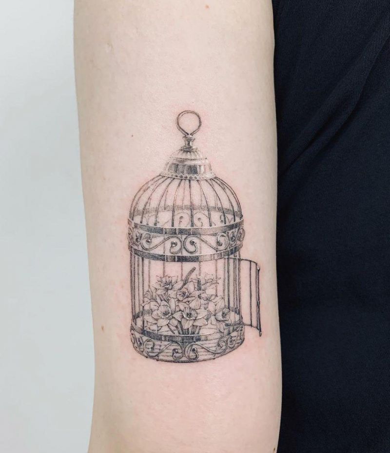 30 Pretty Cage Tattoos You Will Love