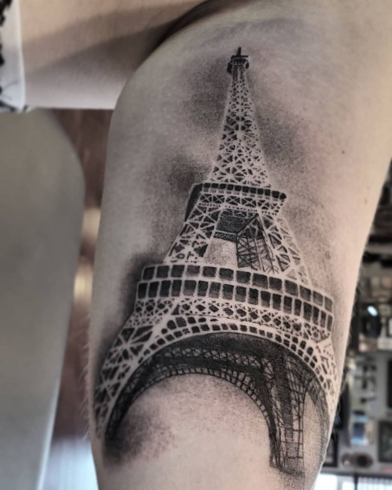 30 Pretty Eiffel Tower Tattoos Make Your Life Full of Romance