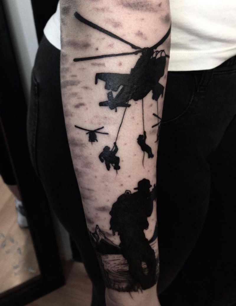 30 Pretty Helicopter Tattoos to Inspire You