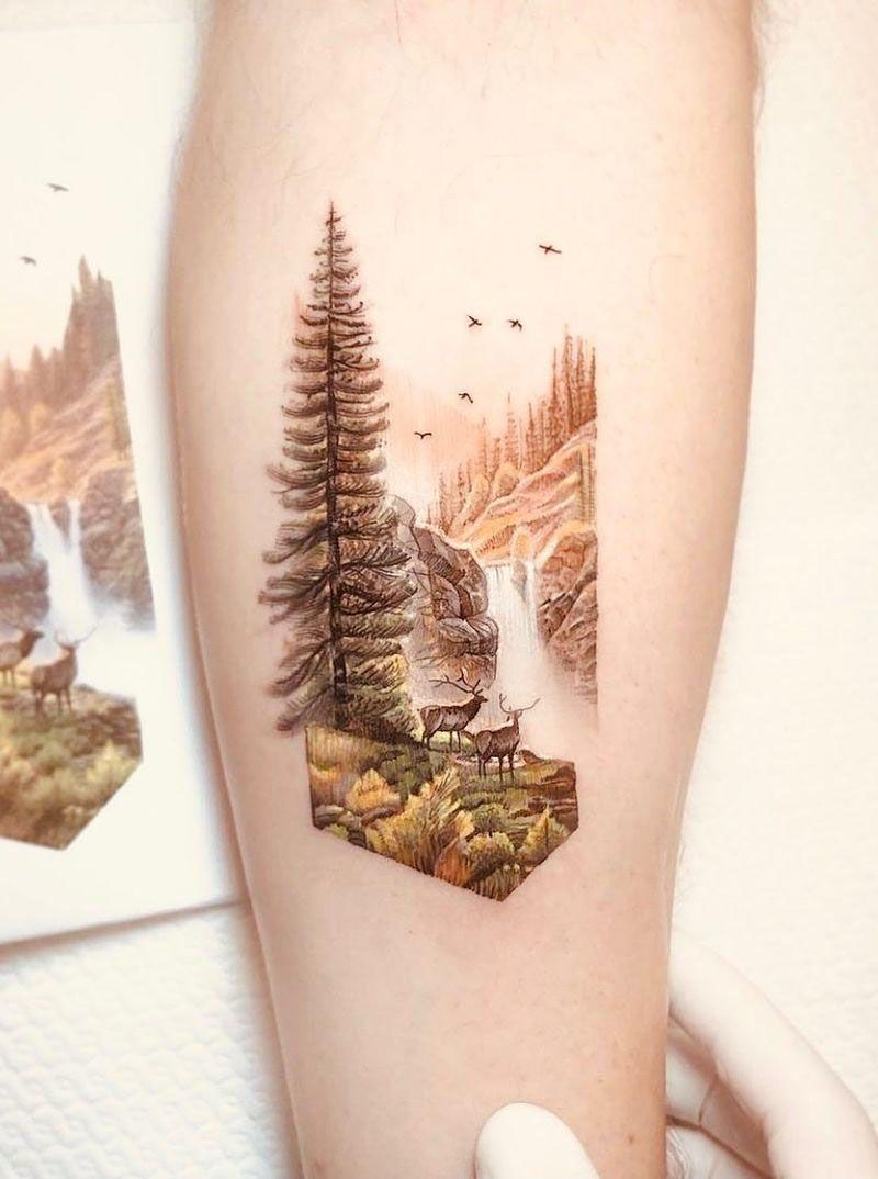 30 Pretty Pine Tree Tattoos You Will Love