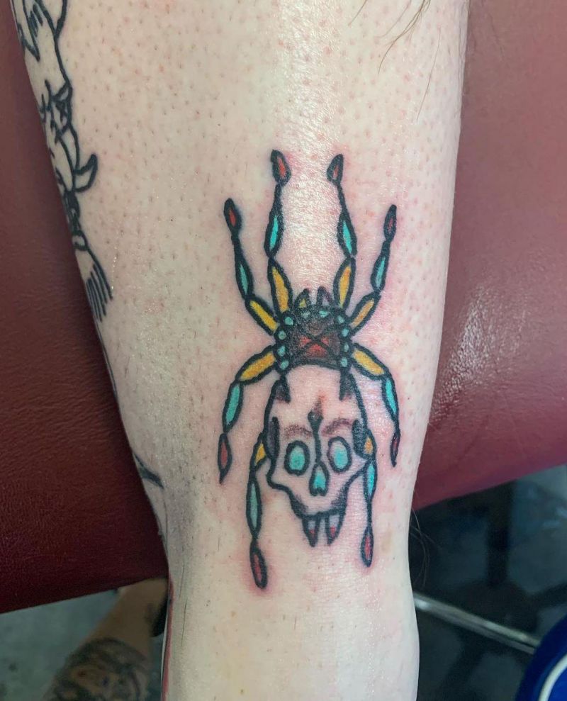 30 Pretty Skull Spider Tattoos You Must Try