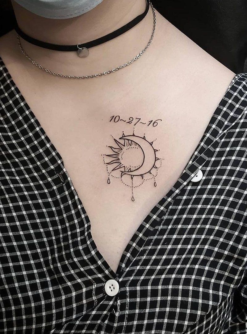 30 Pretty Sun and moon Tattoos Show Your Temperament