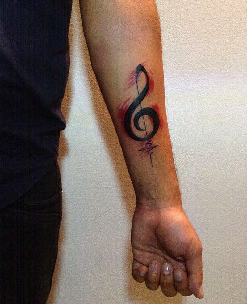 30 Perfect Treble Clef Tattoos Make You Attractive