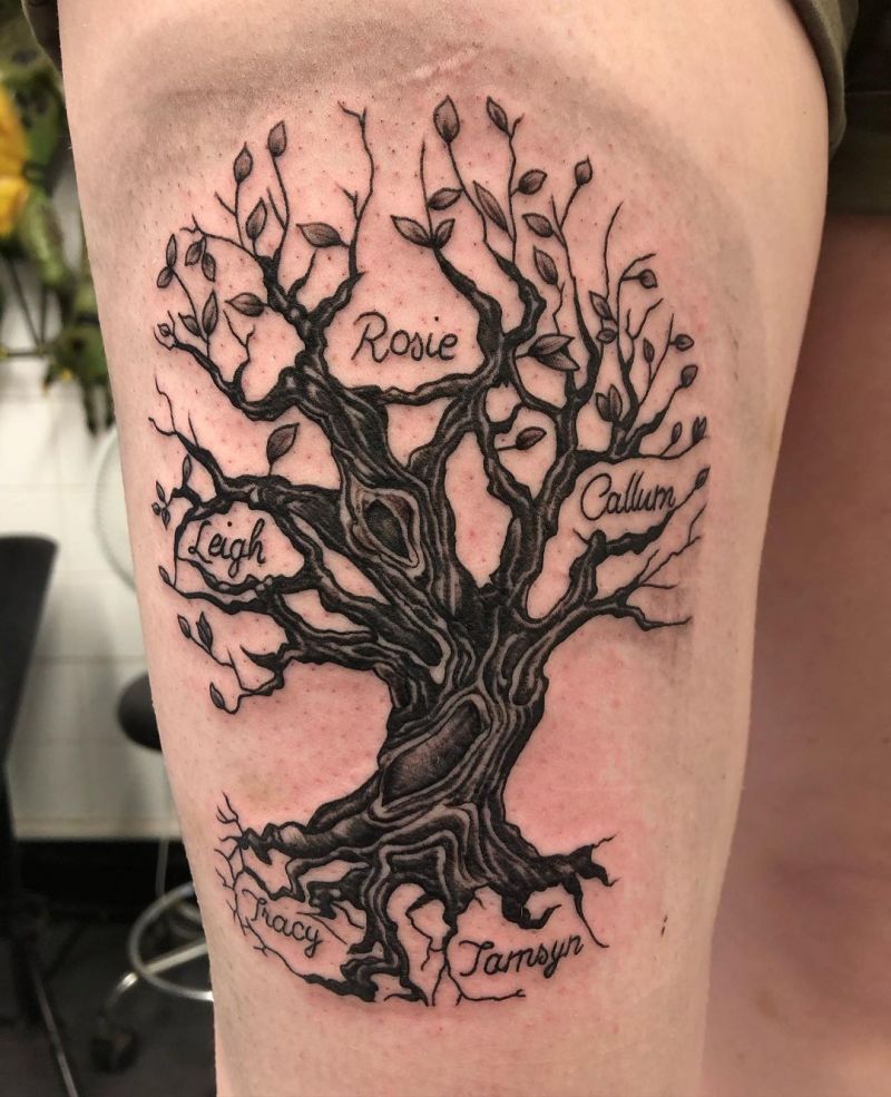 30 Pretty Family Tree Tattoos You Want to Try