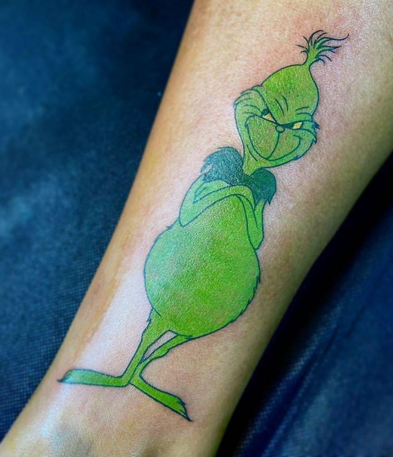 30 Pretty Grinch Tattoos for Christmas You Will Love