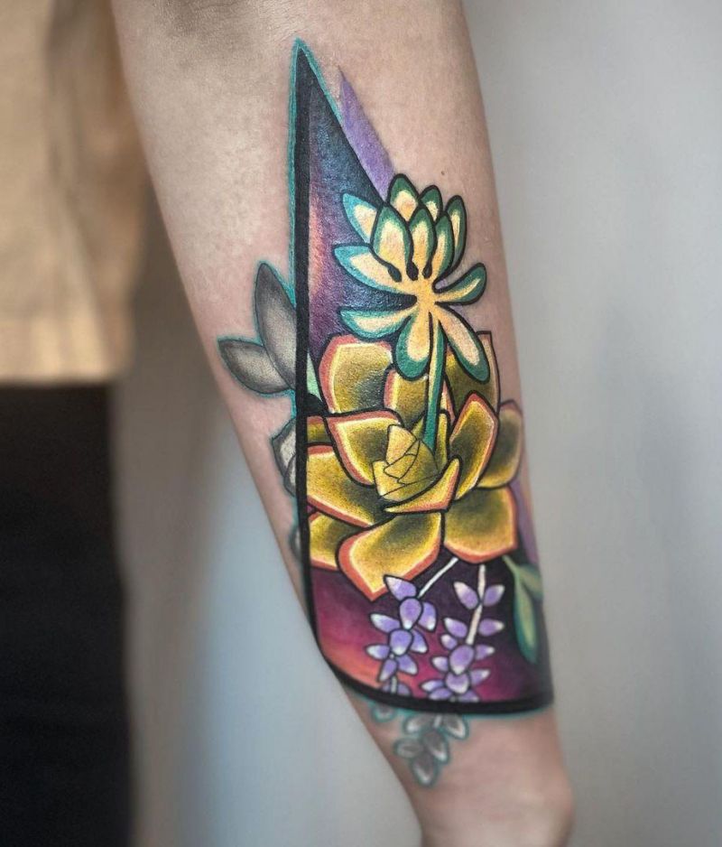 30 Pretty Succulent Tattoos Bring You Good Luck