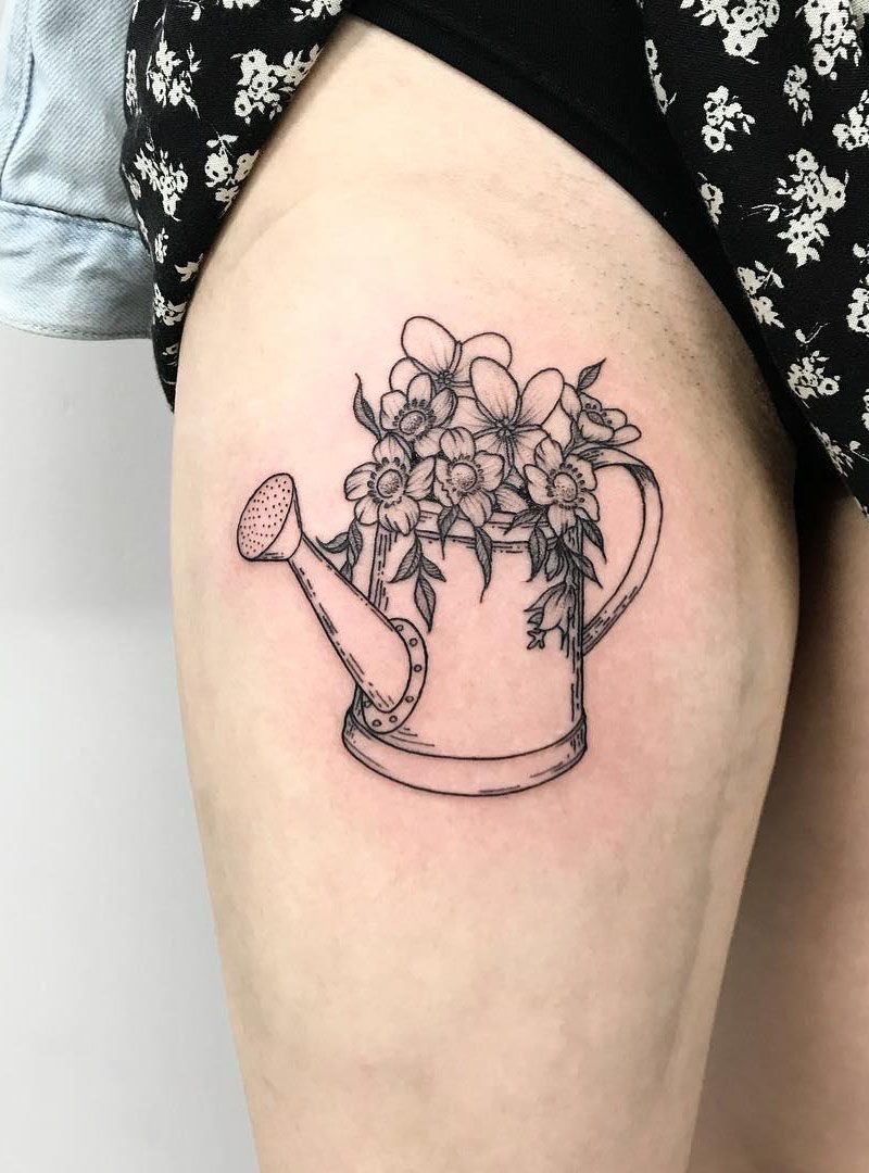 30 Pretty Watering Can Tattoos You Will Love