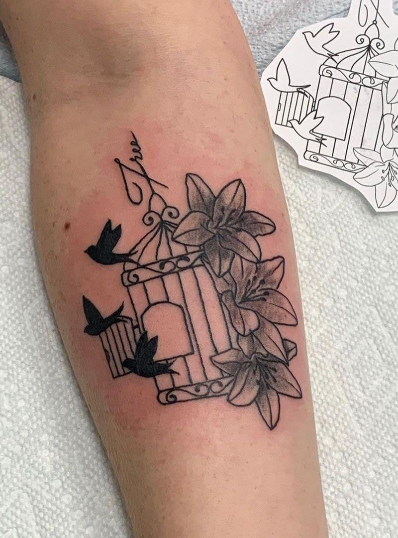 30 Pretty Cage Tattoos You Will Love