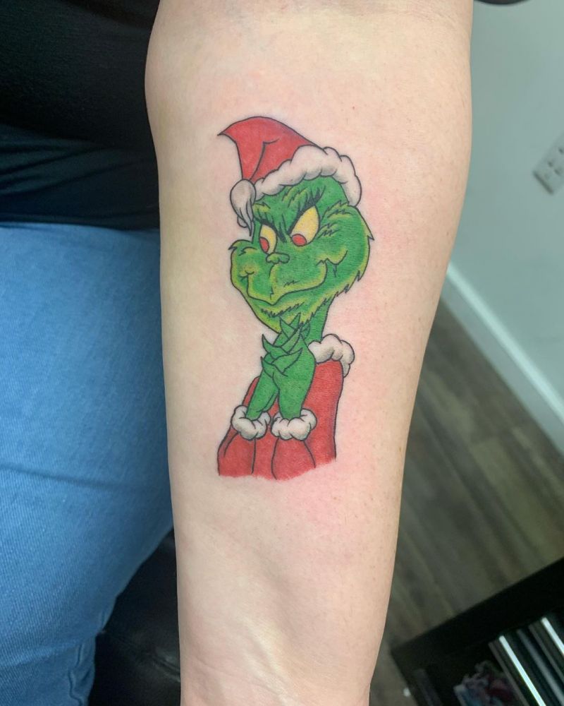 30 Pretty Grinch Tattoos for Christmas You Will Love