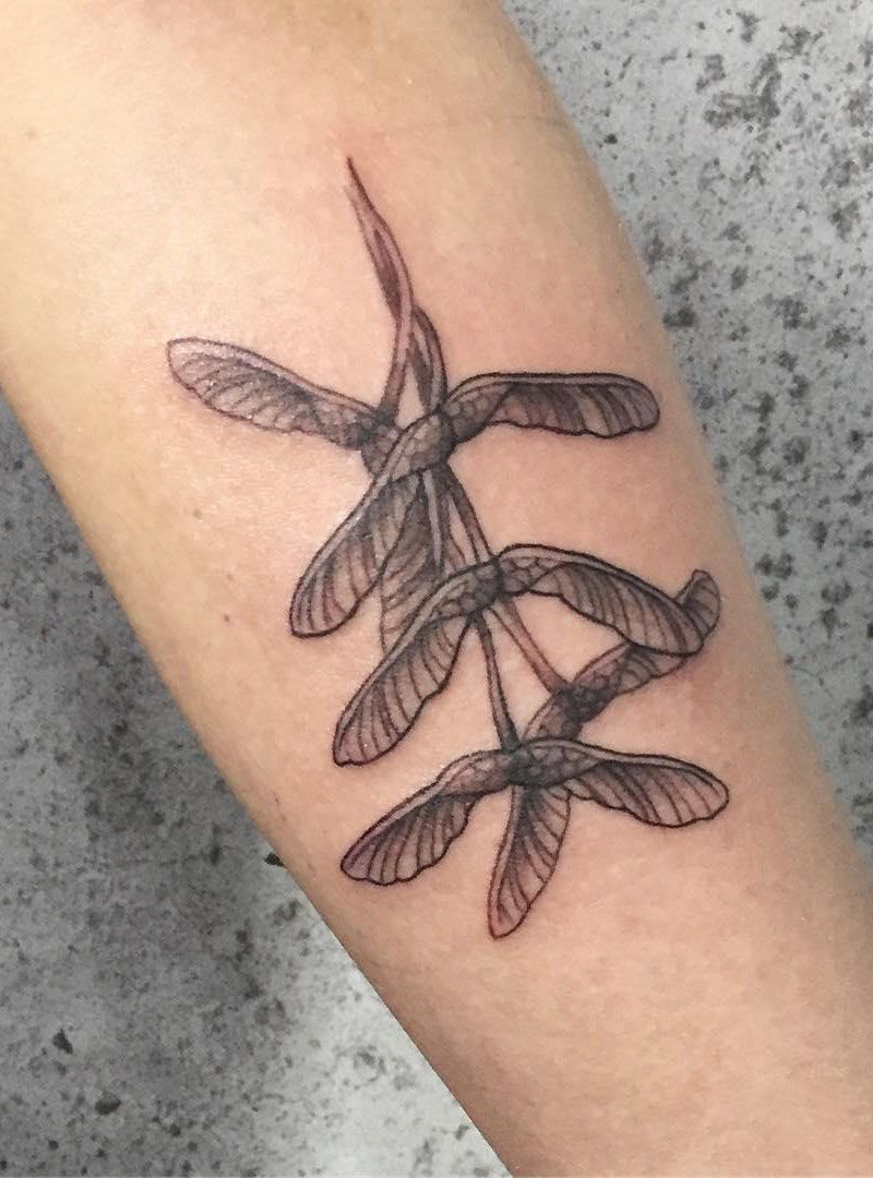 30 Pretty Maple Seed Tattoos Make You Attractive