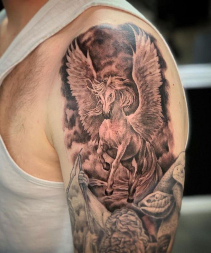 30 Pretty Pegasus Tattoos You Must Try