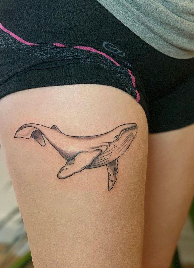 30 Pretty Blue Whale Tattoos You Will Love