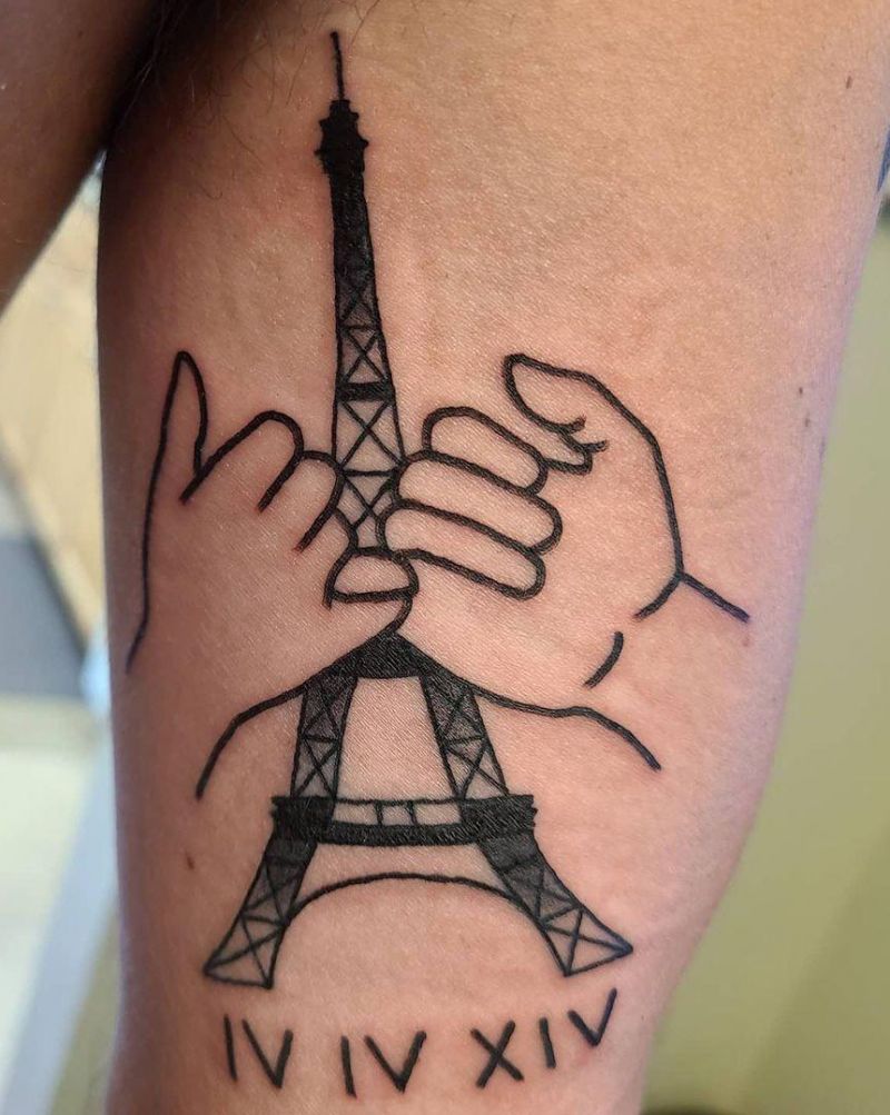 30 Pretty Eiffel Tower Tattoos Make Your Life Full of Romance