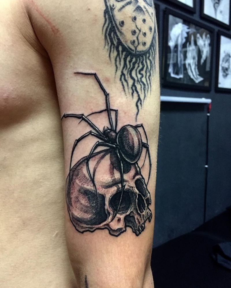 30 Pretty Skull Spider Tattoos You Must Try