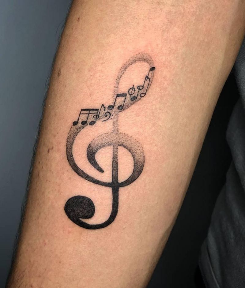 30 Perfect Treble Clef Tattoos Make You Attractive