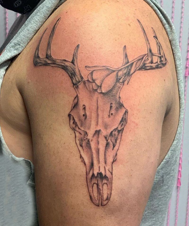 30 Pretty Deer Skull Tattoos Make You More Attractive