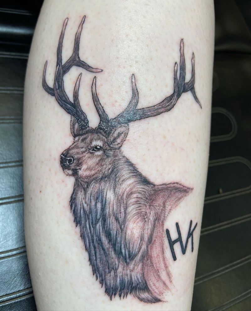 30 Pretty Elk Tattoos Make You Beautiful Forever