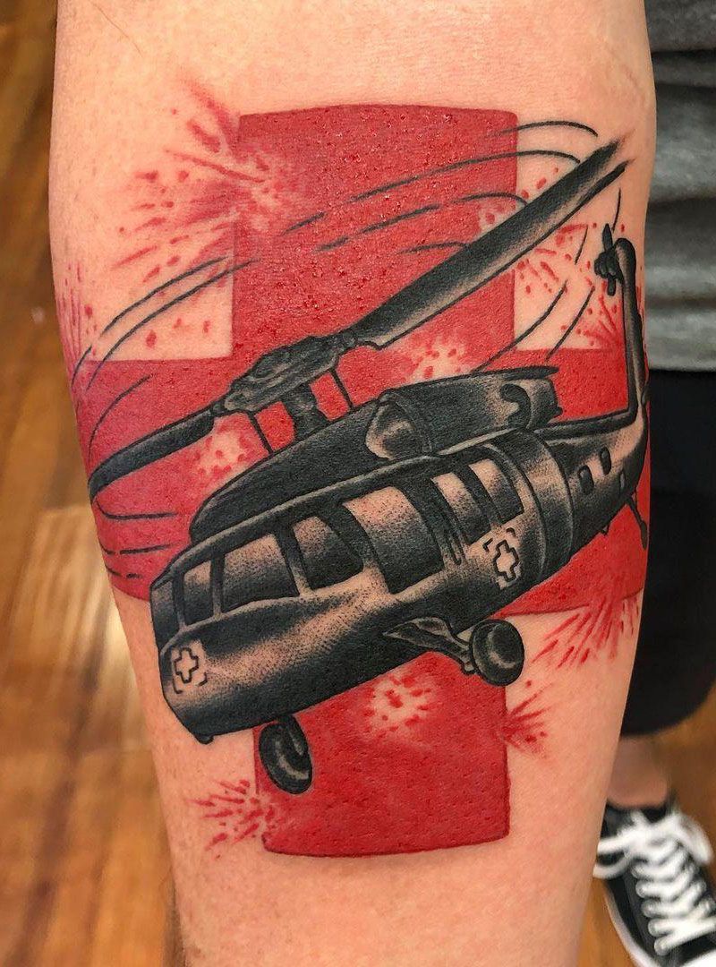 30 Pretty Helicopter Tattoos to Inspire You