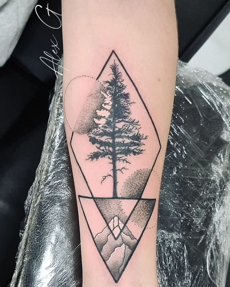 30 Pretty Pine Tree Tattoos You Will Love