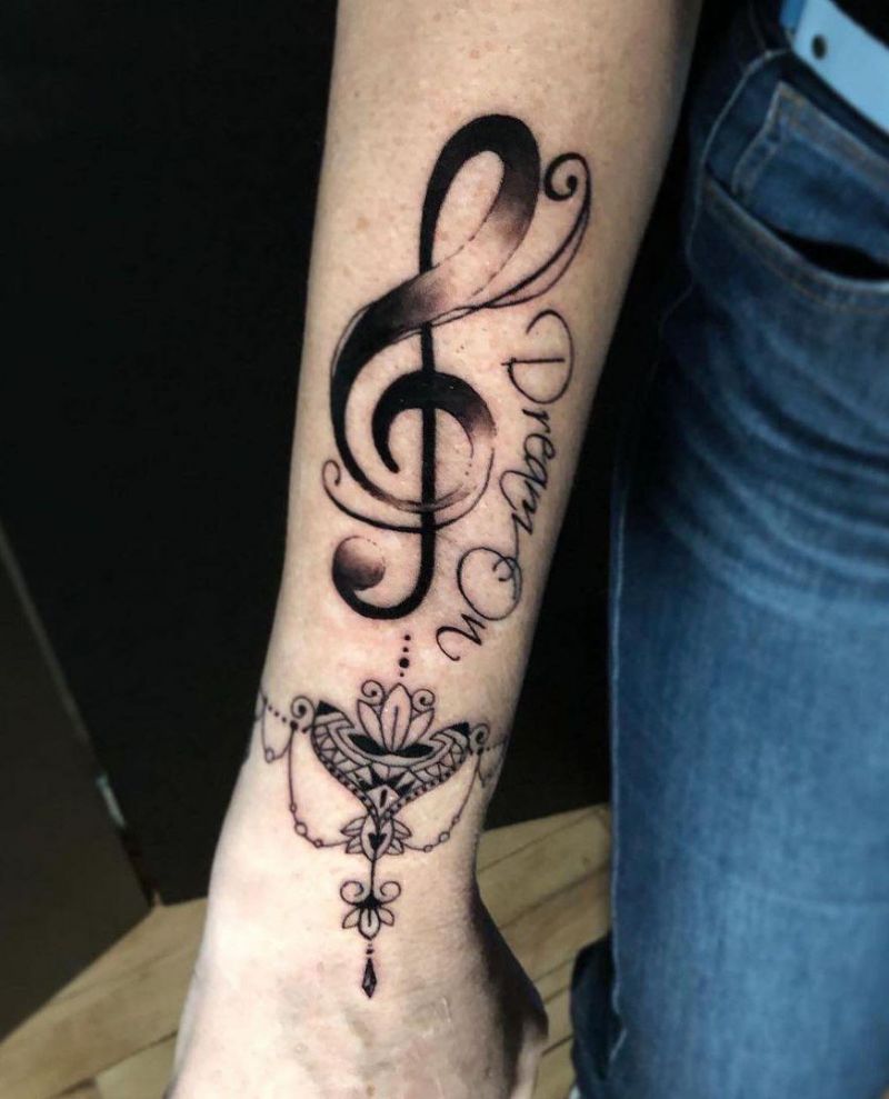 30 Perfect Treble Clef Tattoos Make You Attractive