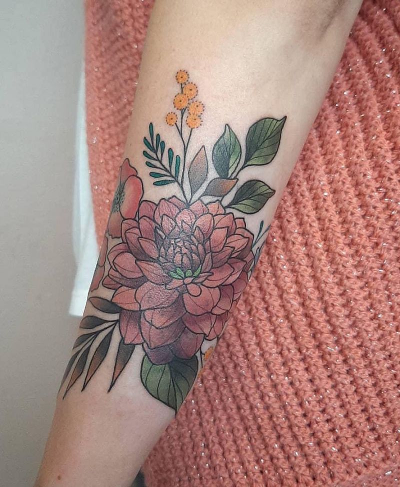 30 Pretty Dahlia Tattoos You Must Try