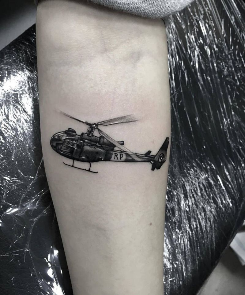 30 Pretty Helicopter Tattoos to Inspire You