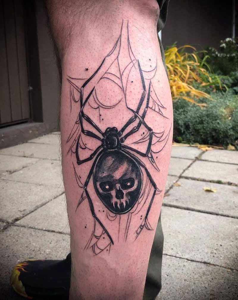 30 Pretty Skull Spider Tattoos You Must Try