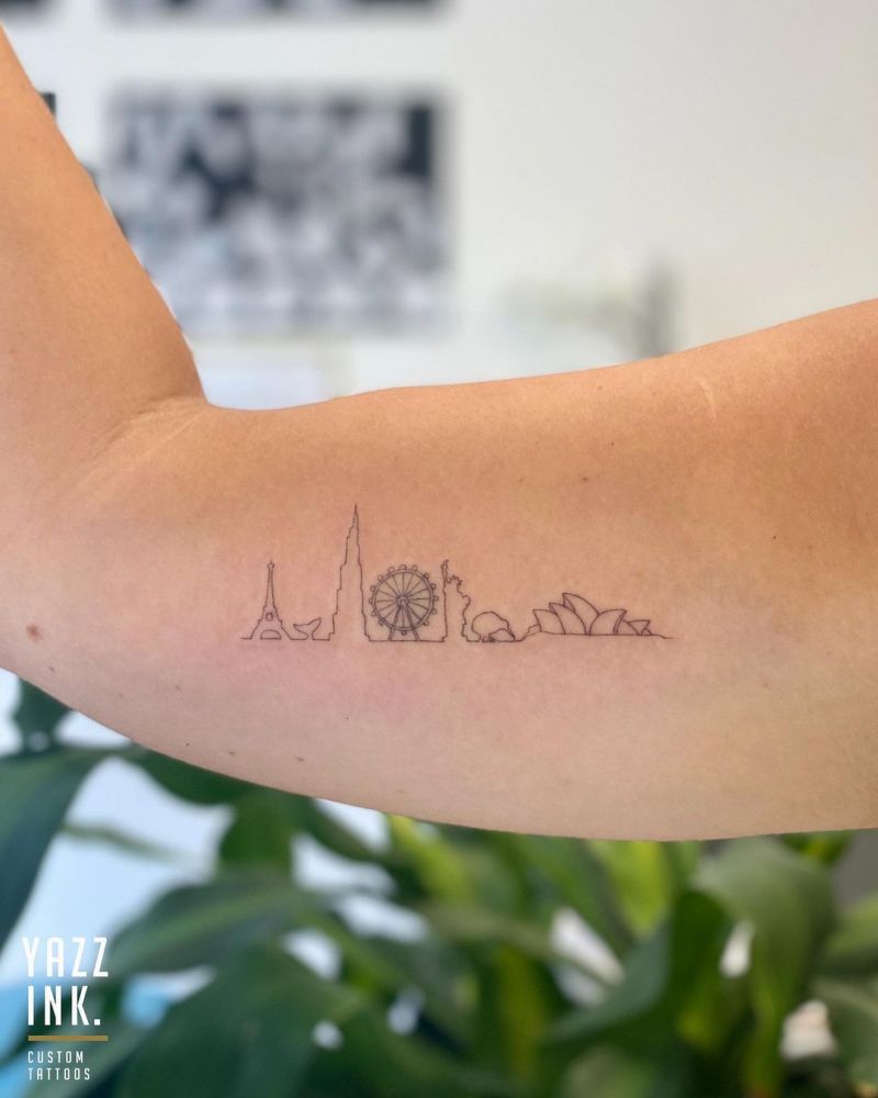 30 Pretty Skyline Tattoos to Inspire You