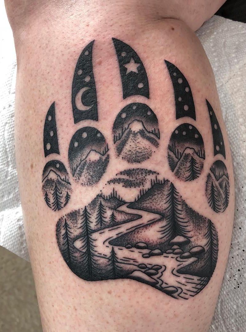 30 Pretty Bear Paw Tattoos You Try | Style VP | Page 4