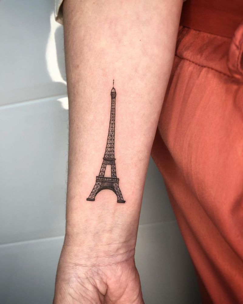 30 Pretty Eiffel Tower Tattoos Make Your Life Full of Romance