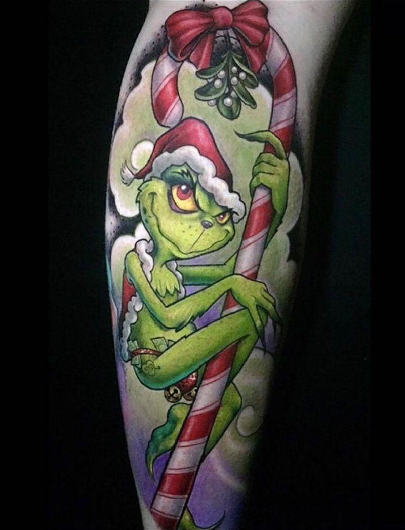 30 Pretty Grinch Tattoos for Christmas You Will Love