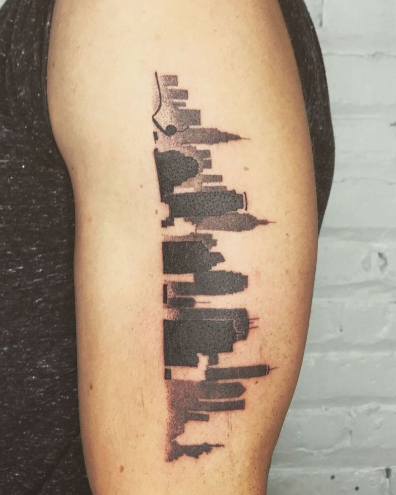 30 Pretty Skyline Tattoos to Inspire You