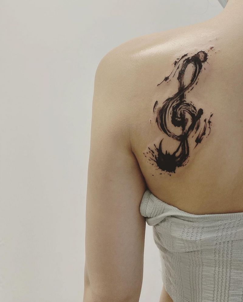 30 Perfect Treble Clef Tattoos Make You Attractive