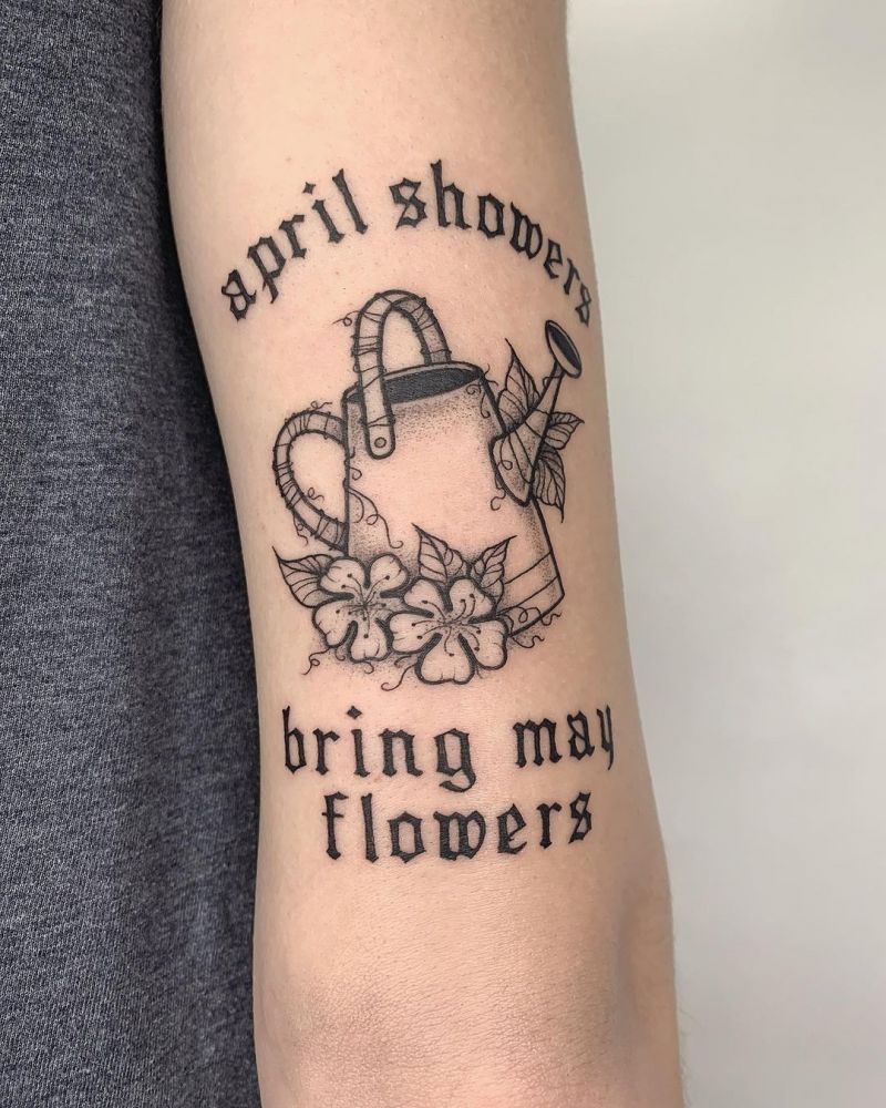 30 Pretty Watering Can Tattoos You Will Love