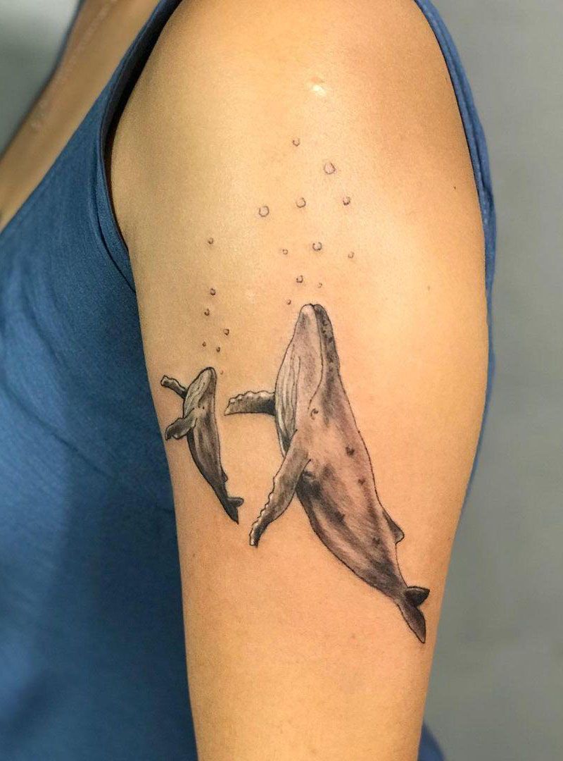 30 Pretty Blue Whale Tattoos You Will Love