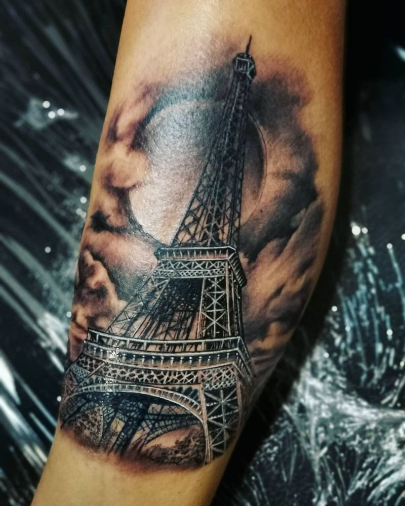 30 Pretty Eiffel Tower Tattoos Make Your Life Full of Romance