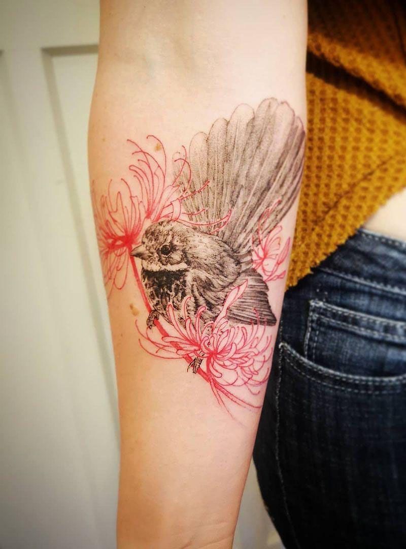 30 Pretty Fantail Tattoos You Must Try